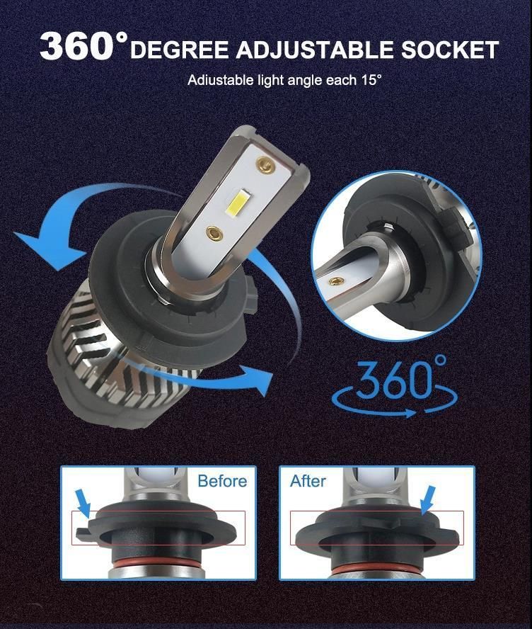 K5 Csp LED 9005 9006 H11 H7 H4 Car LED Headlights 16000lm LED Lamp Fog Light 6000K 8000K