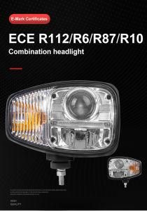 Snowplow LED Head Light Combination Headlight with High Beam Low Beam Indicator and Park Light Approved by Emark and DOT