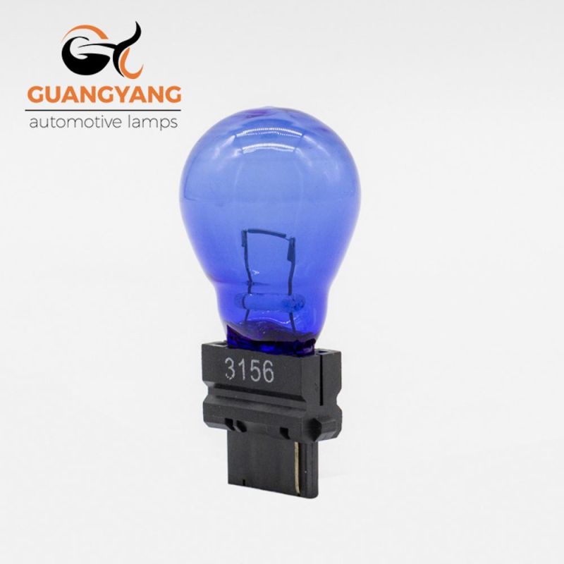 Factory 3156 3157 T25 12V 21W 21/5W Blue Glass White Light Driving Lamp Turn Signal Light Bulb
