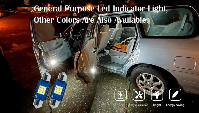 36mm LED Car Truck Trailer Tractor Auto License Plate Light Reading Light Interior Light