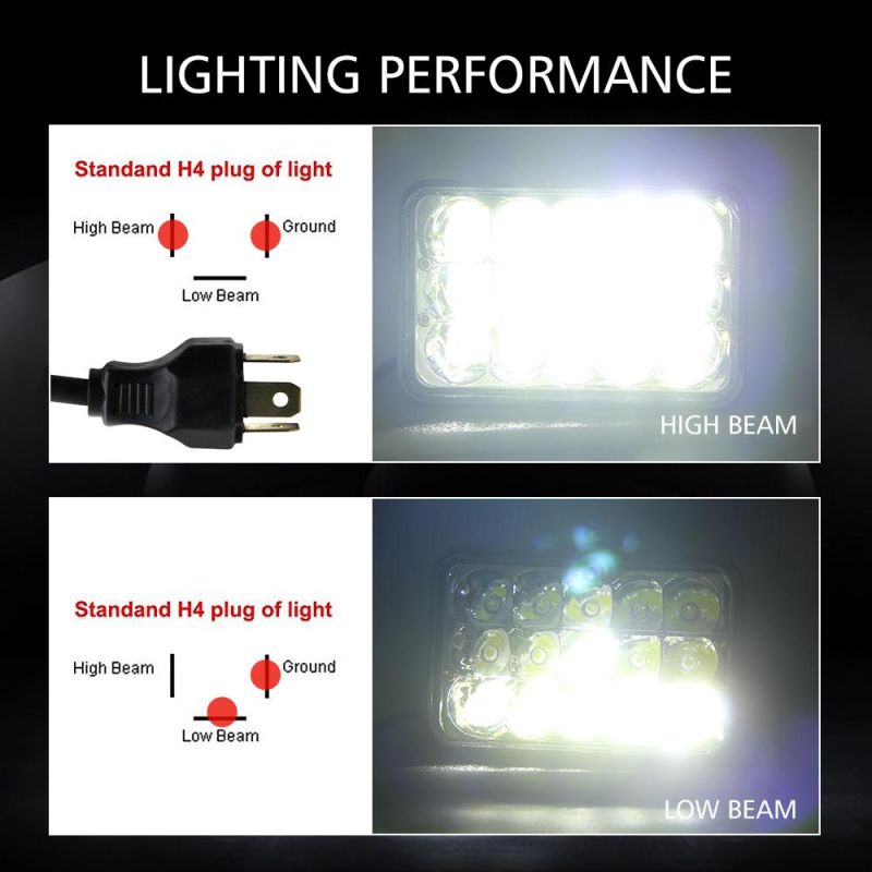 High/Low Beam Truck 45W Square Truck 4X6 LED Headlamp