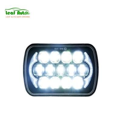 105W 7X6 5X7 Inch LED Headlamp Assembly Replacement with White DRL High Low Beam Sealed Beam LED Headlight