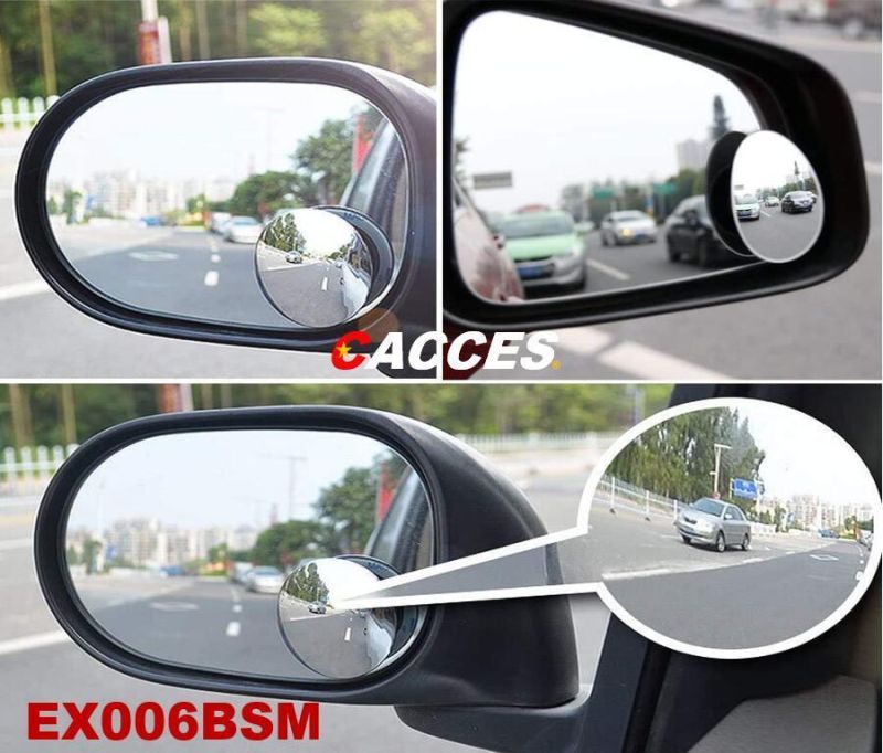 2PCS Blind Spot Mirror for Cars, Cacces Universal 360 Degree Adjustment Auxiliary Mirror Wide-Angle Blind Spot Side Rear View Mirror Right+Left Car Safety Tool