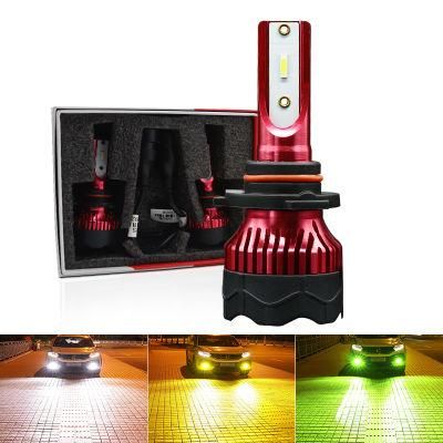 Three Color Car LED 9006 880 9007 LED Car Headlight 80W 9000lm 4300K 6000K Csp Chips H7 LED Headlight with Fan