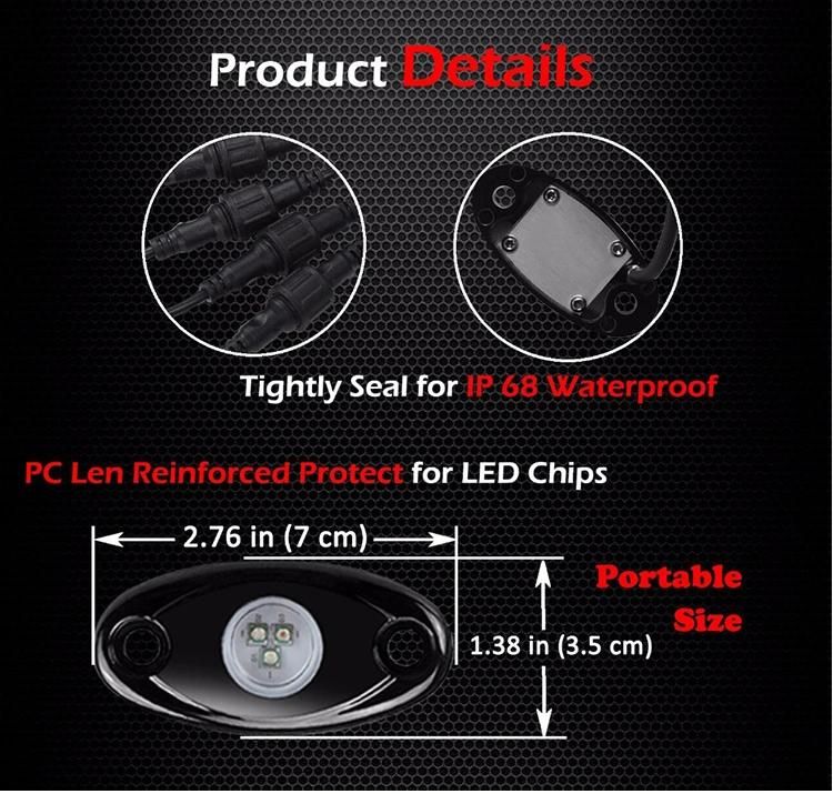 8 Pods LED Rock Lights for Jeep ATV SUV Offroad Car Truck Boat Underbody Lamp RGB LED Neon Lights