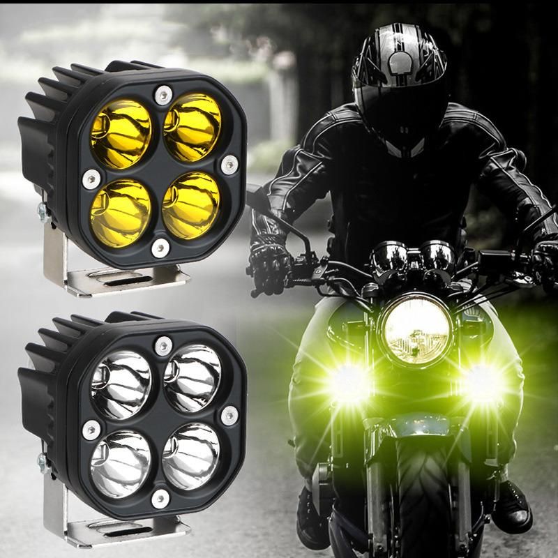Waterproof White Yellow 7inch Round Square Aluminum LED Motorcycle Universal Turn Signal Head Turning Front Tail Auxiliary Decoration Direction Sportlight Light