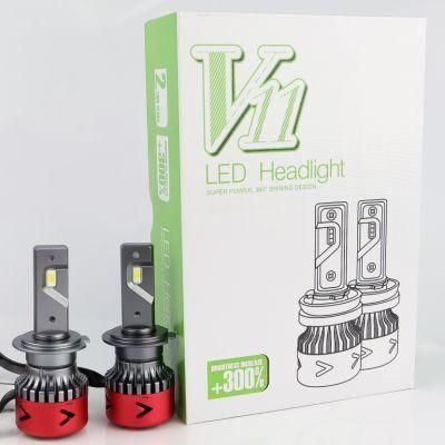 V11s Mini Head Light H7 LED Headlight Bulbs H4 Fan 4500lm 48W Hb3 Auto Car LED Headlight H7 LED ED Headlights