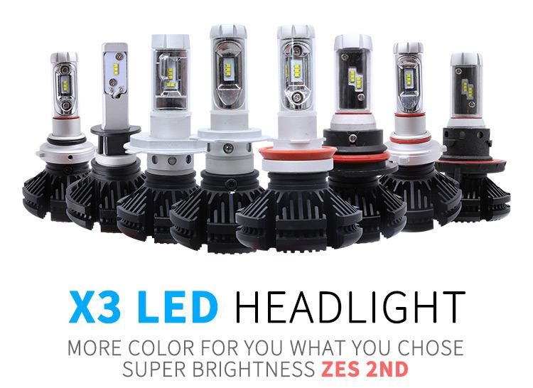 50W X3 Fanless Auto LED Headlight with Blue Color H7 H11 9006 H13 9007 9004 Headllamp S1 S2 S6 Hb3 H11 Hb4 Yellow&White
