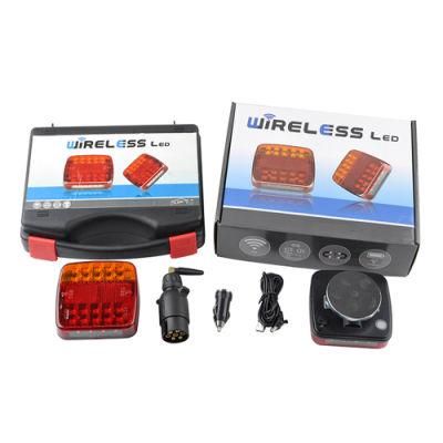LED Magnetic Wireless Trailer Tail Lights with Reflector, 12V Waterproof Wireless Trailer Tail Light Brake Light Indicator