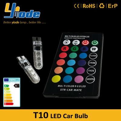 SMD T10 LED Wedge Bulb LED RGB Lamps with Remote Control