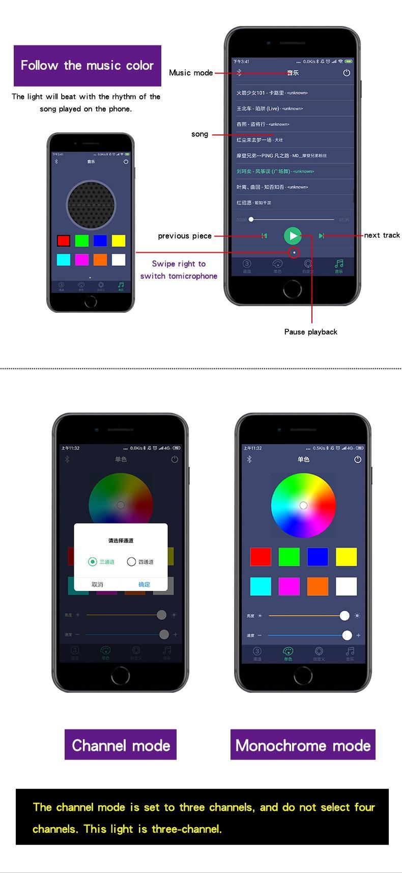 H4 LED H7 APP Bluetooth Control RGB Car LED Headlight H1 H3 H8 H11 H8 H9 9005 9006 D2s D3s 9004 9007 H13 Auto Headlamp Bulb