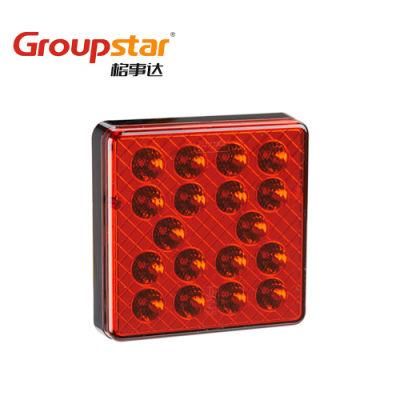 Manufacturer Factory Price E4 10-30V Square Red LED Fog Lights for Truck Trailer