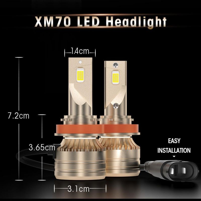 High Power 50W 10000lm High Low Beam LED Car Lights Bulb H4 H7 H11 H1 9005 9006 Xm70 LED Headlight for Car