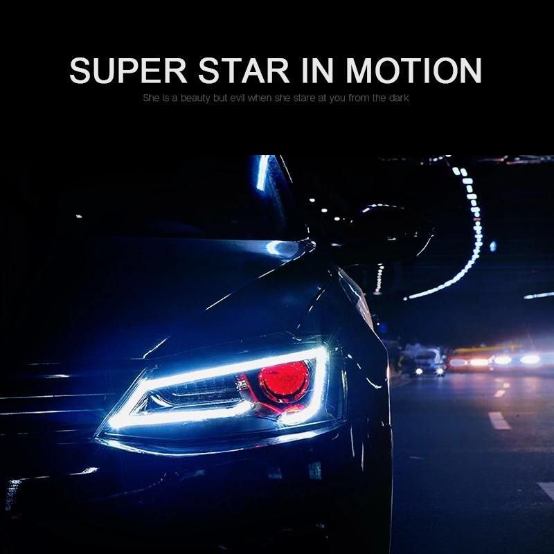 for VW/Volkswagen Jetta 2011/2012/2013/2014 Car Headlight Assembly W/ LED DRL Turn Signal Demon Eyes Projector Lens