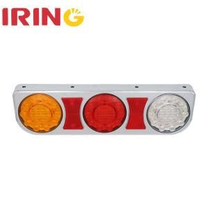 Waterproof Chrome Bracket Combination Tail Light for Truck Trailer (LTL1000ARW-C)