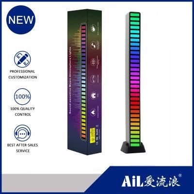 Creative 32 LED Colorful Voice Pickup Ambience Lamp Car Desktop Audio Spectrum Voice RGB Music Rhythm Light