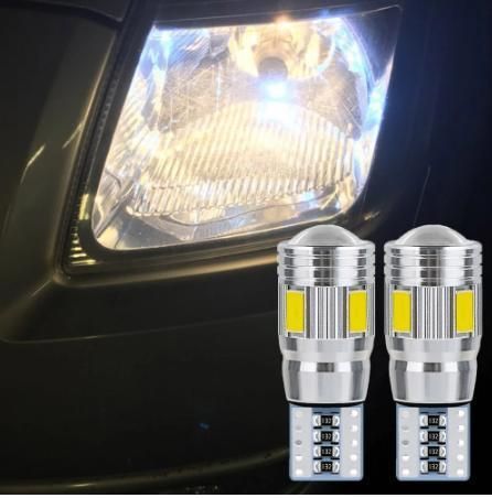 T10 Interior Xenon White Blue Yellow LED Canbus 6SMD 5630 Lens Projector Solid Aluminum Bulbs Side Marker Parking Light