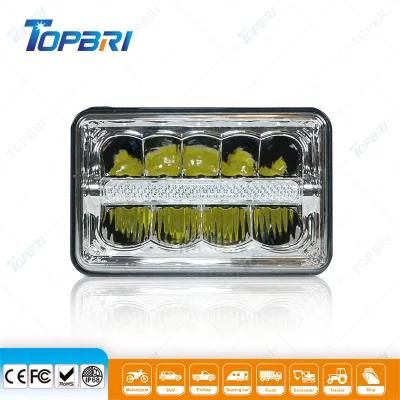 DOT Approved 4X6inch 12V 55W LED Headlight for Trucks