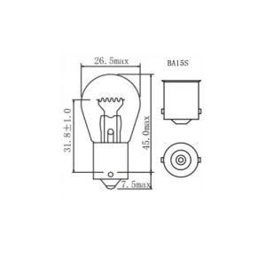S25 Pr21W 12V 21W BAW15s Red Backup Fog Stop Tail Turn Car Bulbs Lamps Auto Lights Halogen for Car Bus and Truck