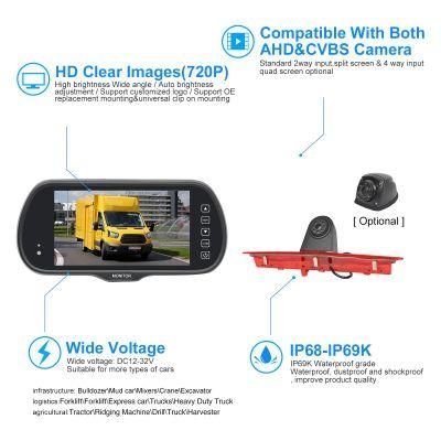 720p HD 6.5 Inch Rear View Mirror Monitor Car Truck Van Side Backup Camera System