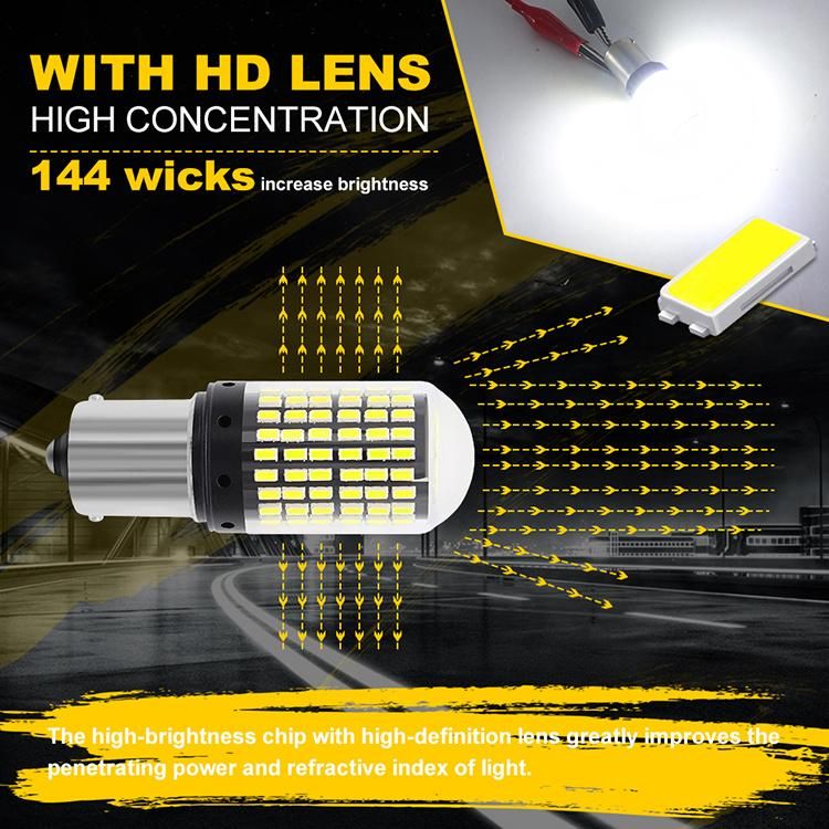 So. K T20 7440 W21W LED Bulbs 3014 144SMD LED Canbus No Error 1156 Ba15s P21W Bau15s Py21W LED Lamp for Turn Signal Light