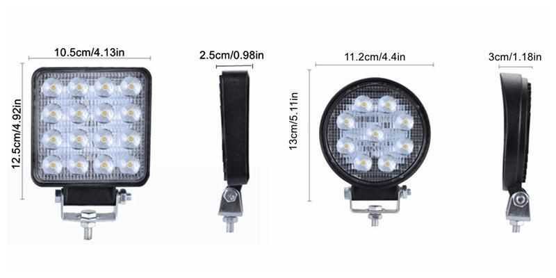 27W 48W Osram Car Auto Offroad Tractor Square Round Flood Spot Heavy Duty LED Work Lights LED Auto Light
