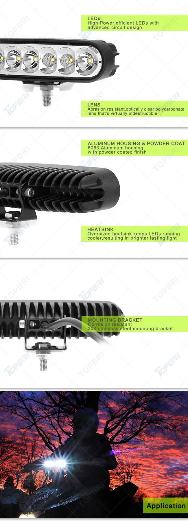 LED Driving Light Bar IP68 Waterproof 40W Automobile Lighting