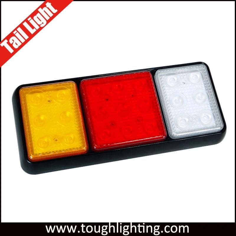 Factory High Quality Smds12-24V Rectangle Vehicle Stop Turn Rear Tail Lights for Truck Trailer Marine with E-MARK