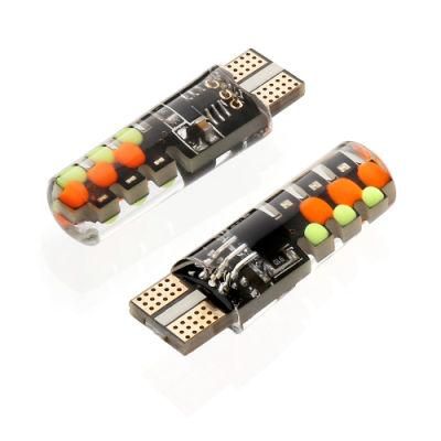 New Product T10 W5w Car LED Signal Bulb Remote Control RGB Auto Interior Dome Reading Light Atmosphere Wedge Side Flash Strobe Lamp 6SMD
