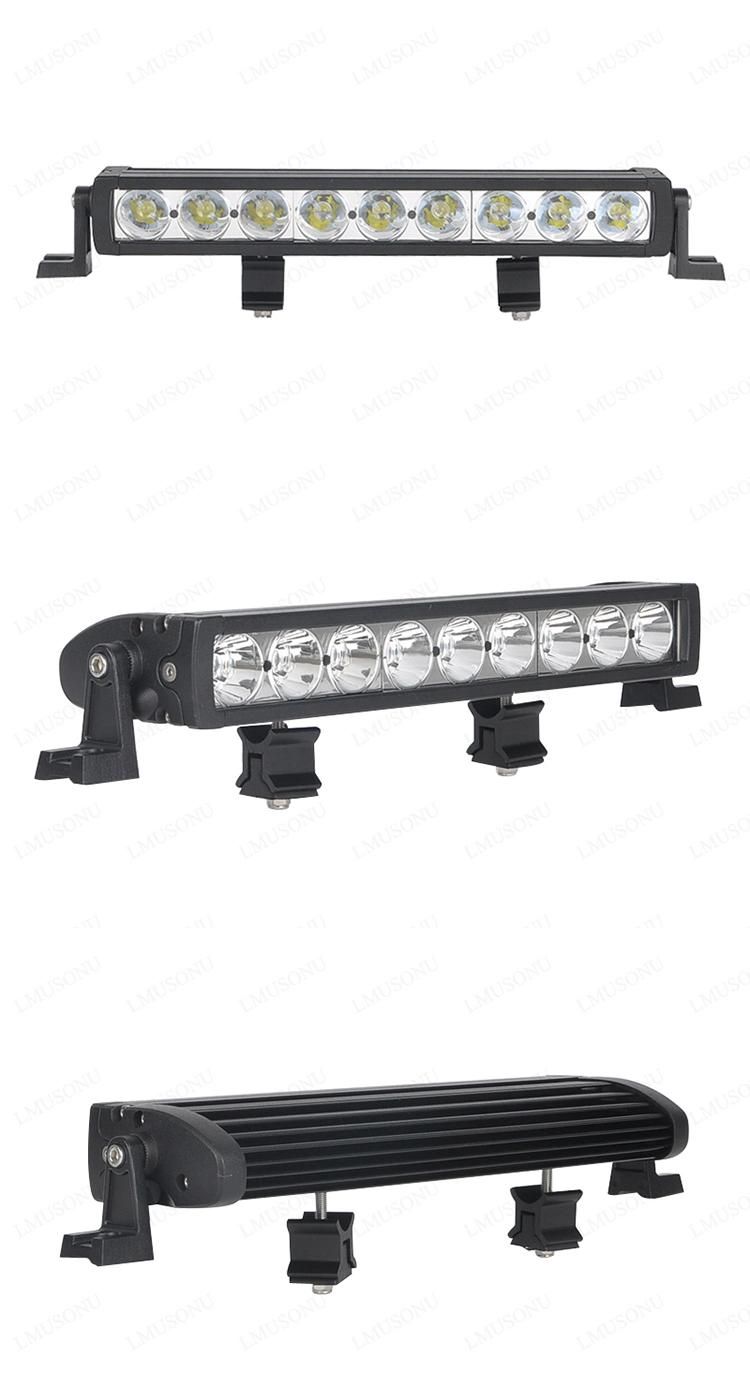Lmusonu High Lumen 12V 13 Inch One Row LED Flood Light Bar 45W