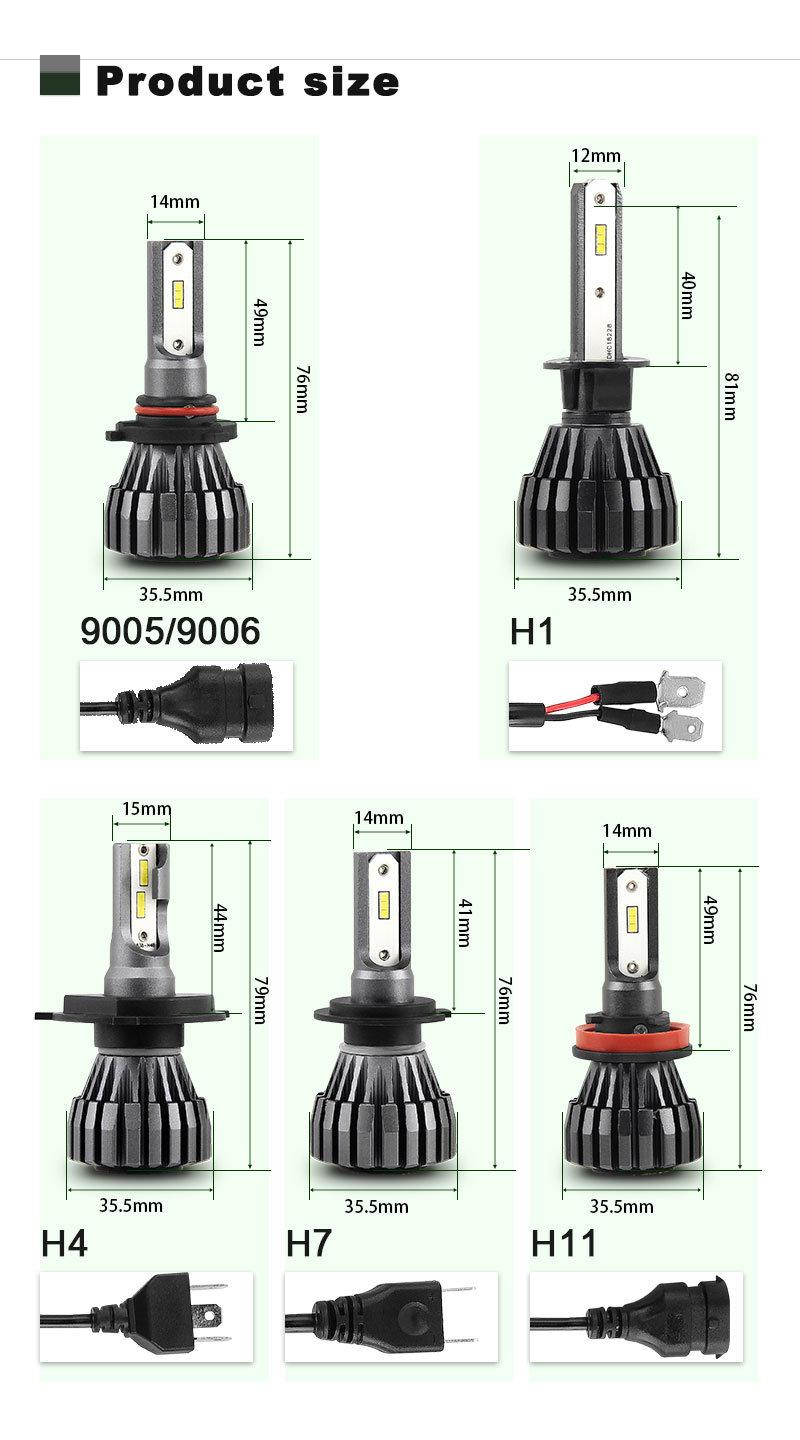 Auto Lights COB Chips H7 H4 LED Car Light