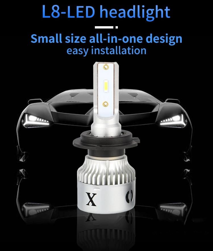 L8 H7 4500lumen 60W Delicate Waterproof and Durable LED Headlights