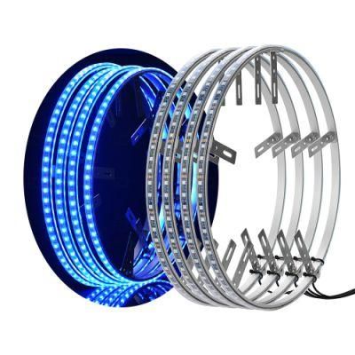 Waterproof Multi-Color Chasing RGB 12V Wheel Rings 14&quot; 15&quot; 17&quot; Inch Car LED Wheel Lights for Jeep Truck Motorcycle