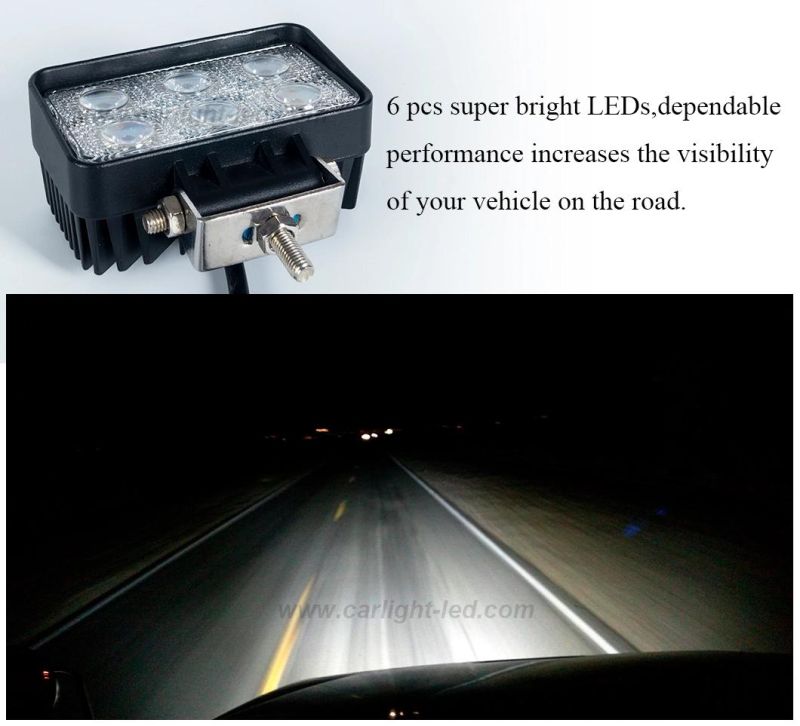 18W LED Work Lights for Jeep Truck SUV ATV UTV