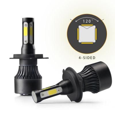 Auto Parts 4 Sides 72W LED Kit Super White 6000K 8000lm H1 H13 H11 Auto H4 LED Headlight Kit