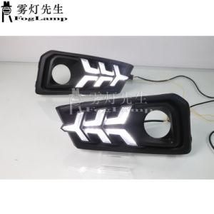 2PCS for Honda Amaze 2018 2019 LED Daytime Running Lights DRL with Fog Lamp Hole Yellow Turn Signal Lamp