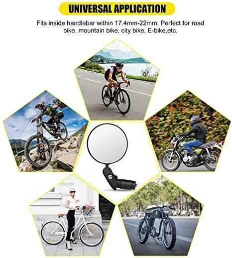 Bicycle Mirrors for Handlebars Adjustable Rotatable Bike Mirrors Handlebar Rearview Mirror