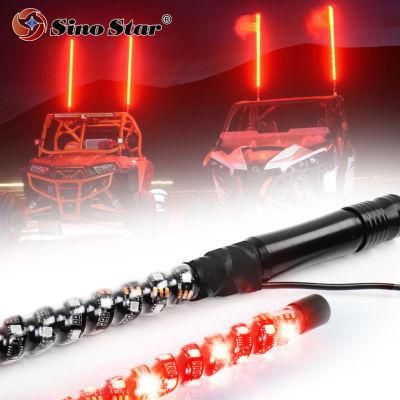 Swl1-5FT 1PCS RGB Bendable Remote Control Multi-Color LED Flagpole Lamp Light Super Bright 1.5m Whip Light for SUV ATV UTV