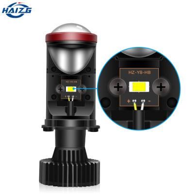 Haizg 100% IP68 Waterproof LED Headlight Y8 Lens Imported Wick Car LED Headlamp