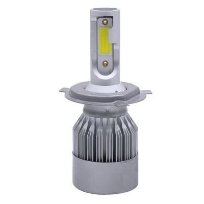 Manufacture Car Light H4 C6 LED Headlight 10800lm 6000K COB LED Car Headlight Kit Light Bulbs Waterproof 120W Headlight for Car Auto Lamps