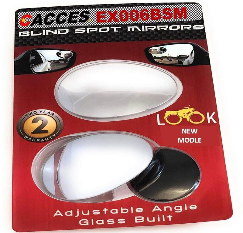 Cacces Blind Spot Mirror Oval HD Glass Convex Lens Frameless Adjustable Blind Spot Mirror for All Vehicles Car Stick-on 2 PCS New Universal Auxiliary Lens