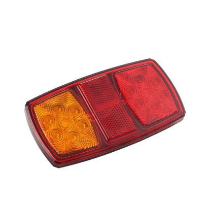 E-MARK 10-30V UV PC Lens Rectangle Submersible Boat Marine Trailer Indicator Turn Reflector LED Tail Light Auto Parts