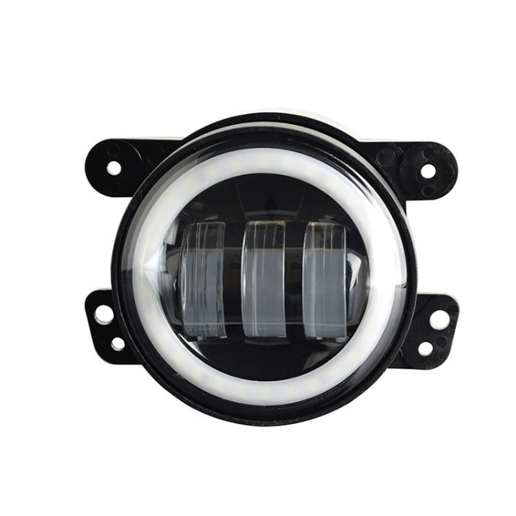 4 Inch Round RGB LED Fog Lights 30W Halo Ring DRL off Road Fog Lamps for Jeep Wrangler 2007-2015