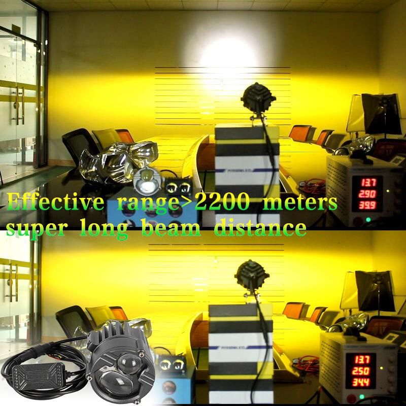 Carolyn U30bi LED Projector Lens Yellow White Dual Color LED Headlight H4 LED Headlight 6000K