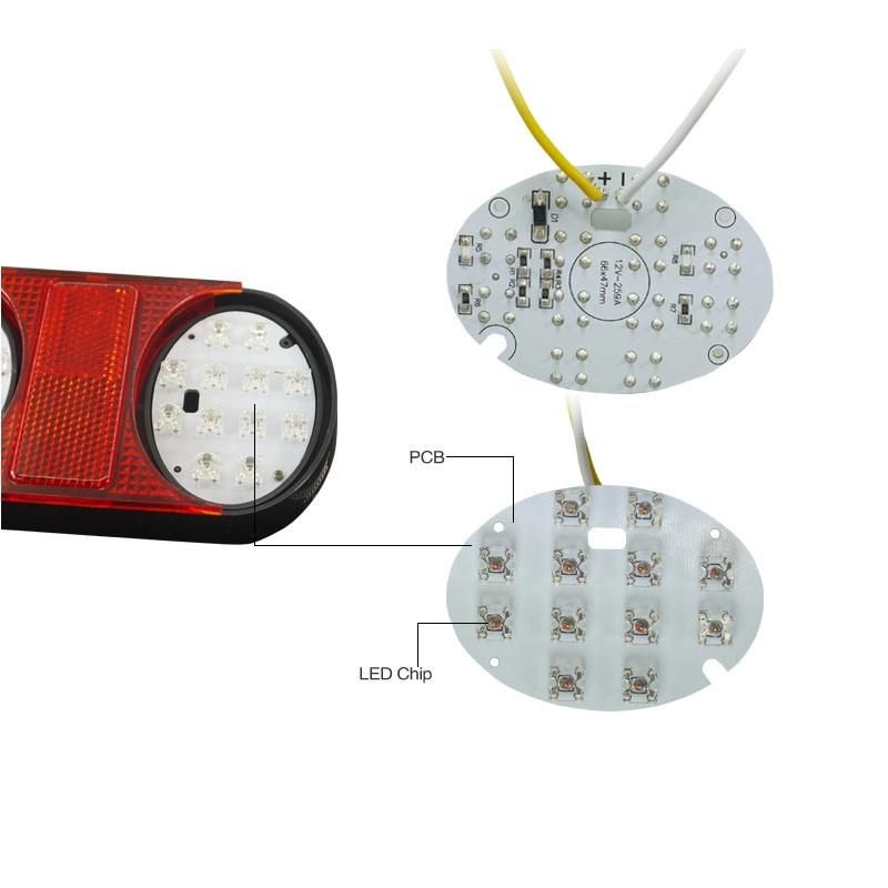 Factory High Quality 24PCS LEDs12V Oval Vehicle Autostop Turn Rear Tail Lights for Truck Trailer Marine with E-MARK