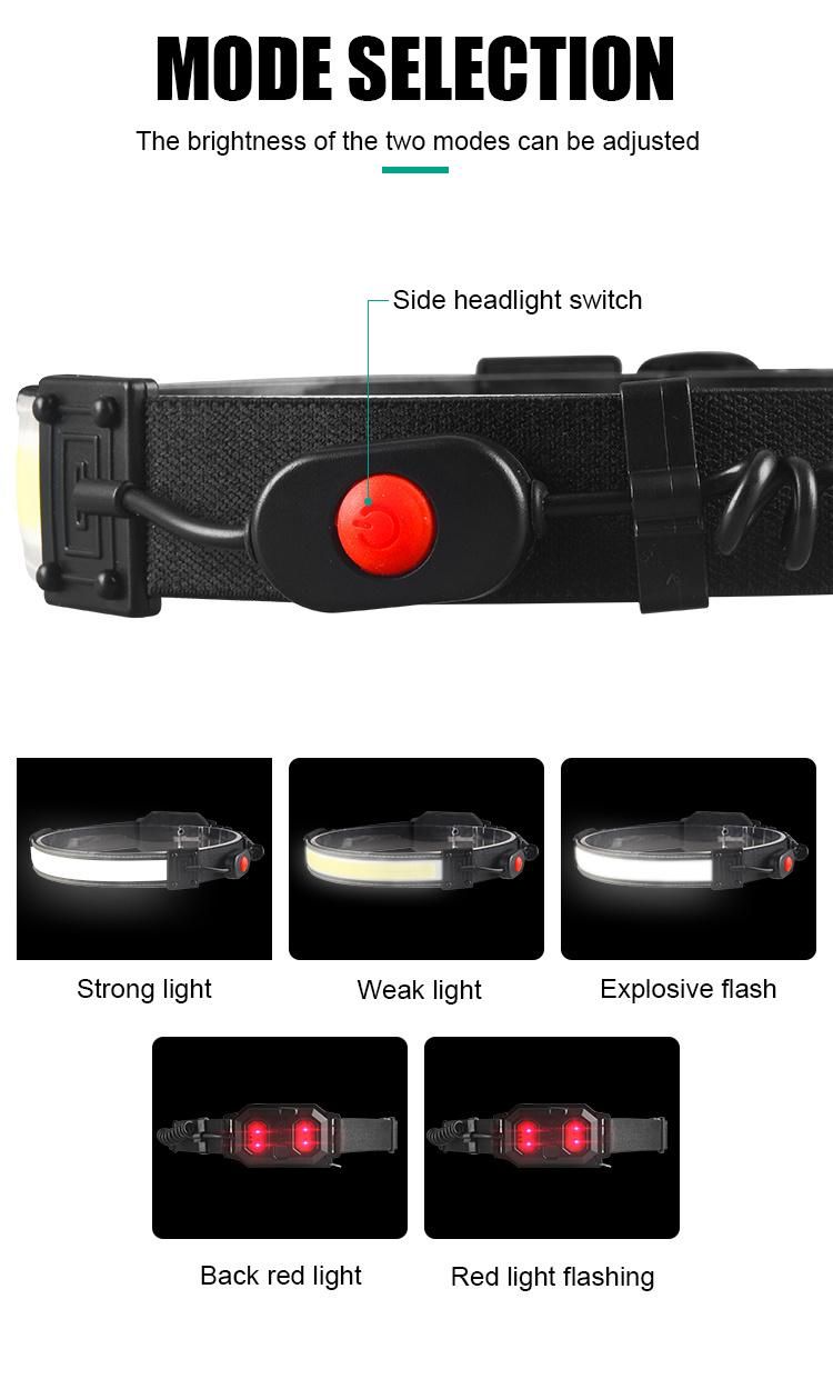 Ultra-Light Ultra-Wide Headlamp Rechargeable Waterproof Outdoor Portable Sports LED Headlight