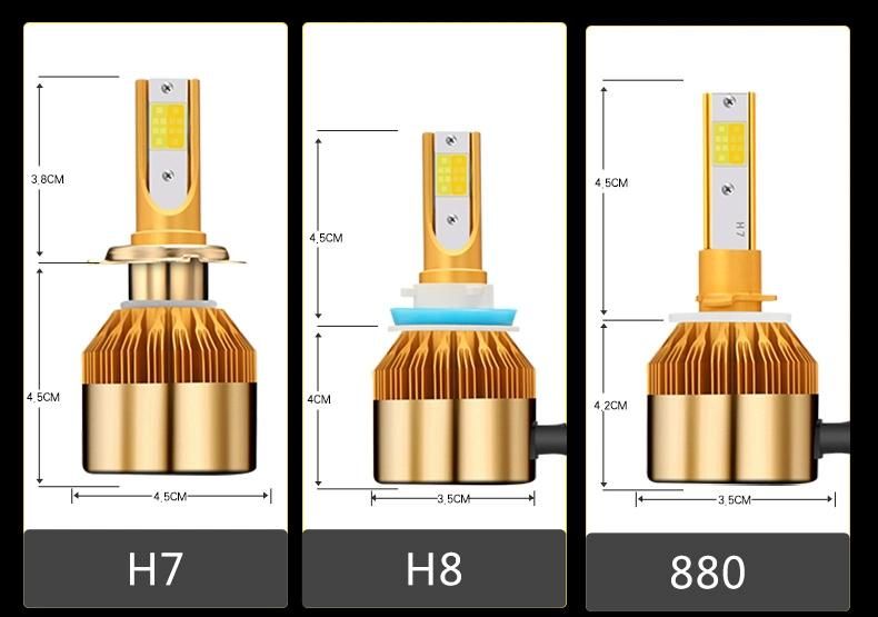 Auto Parts Dual Color Yellow White CS LED Headlight 38W 4800lm Dual Color LED Headlight Conversion Kit