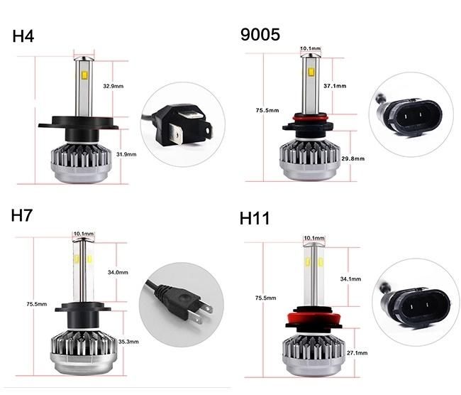 F6 Factory Supply New Csp Chips Car LED Headlights Bulb H7 H11 H4 9005 9006 Auto Lamp 360 Degree Four-Sided LED Super Bright