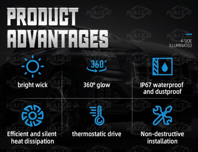 Hziag High Quality 360 Degress Luminous 4 Sides LED Headlight 6000K H7 Other Car Accessories G4 LED Headlight