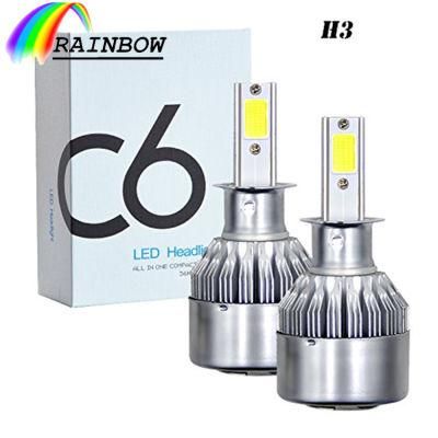 C6 H1 H3 Car LED Headlight Bulbs H7 LED Car Lights H4 880 H11 Hb3 9005 Hb4 9006 H13 6000K 12V 6000lm Auto Headlamps
